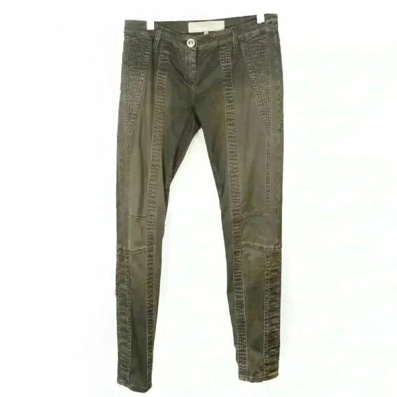 Elisabetta Franchi Low Rise Stone Wash Dark Grey Green Denim Skinny Jeans - Picture 5 of 8